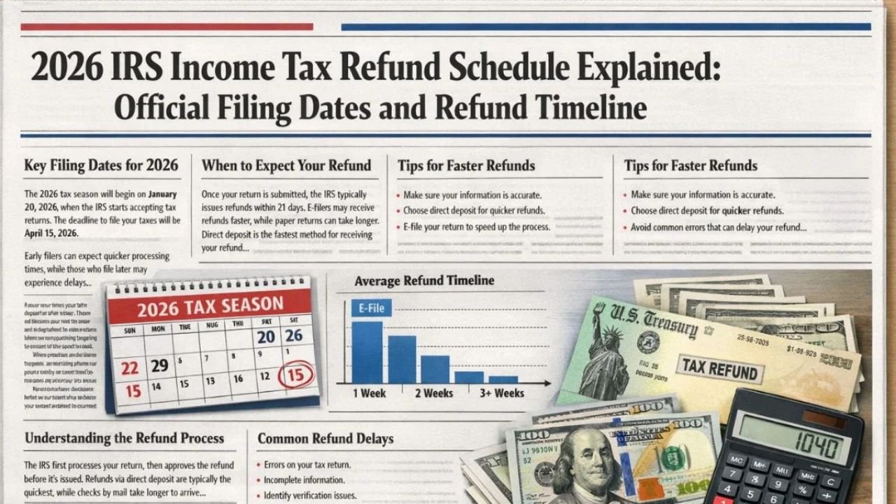 2026 IRS Income Tax Refund Schedule: Key Filing Dates and Refund Timeline
