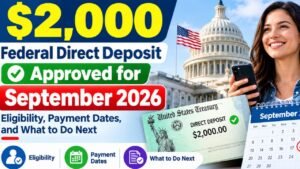 $2,000 Federal Direct Deposit Approved for September 2026