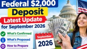 Federal $2,000 Deposit Latest Update for September 2026
